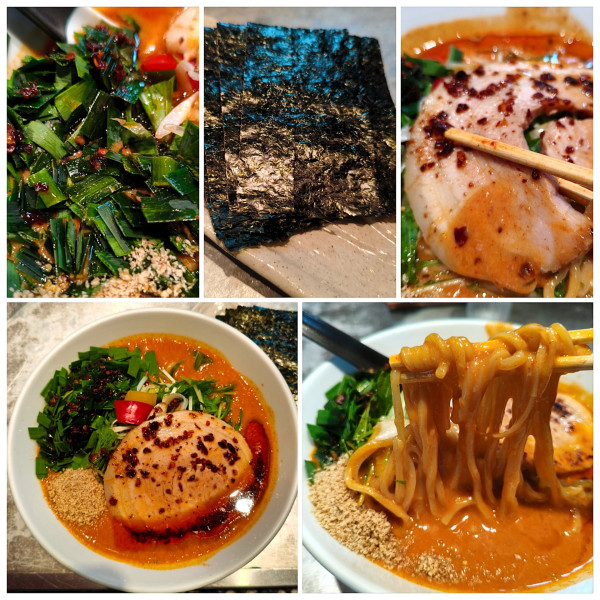 「ごまらぁ(限定)＋１辛＋ニラ＋海苔＝1350円」@麺 やまらぁの写真