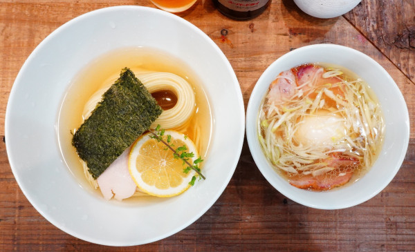 「味玉 昆布水つけ麺 塩＋味玉＋スーパードライ中瓶」@3931WORKS.の写真