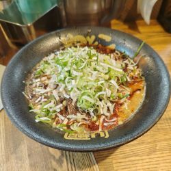 ラーメン（中盛）＋ネギ（カラ増し シビ増し）