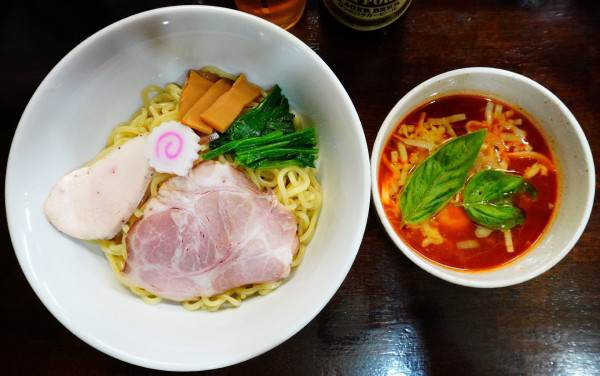 「【限定】トマトチーズつけ麺+味玉+ビール中瓶」@麺処 むら井の写真