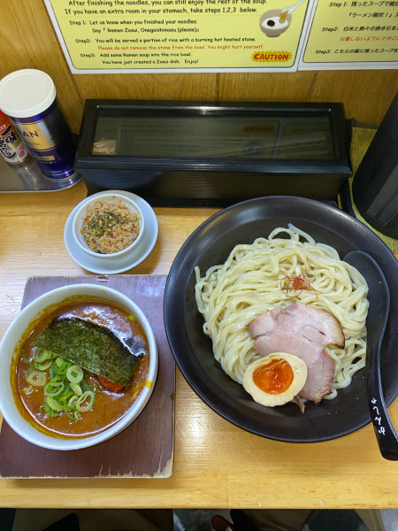 「辛豚魚つけ麺大盛りシビ辛ミンチカレー風味¥1,240円(限定)」@麺屋 白神の写真