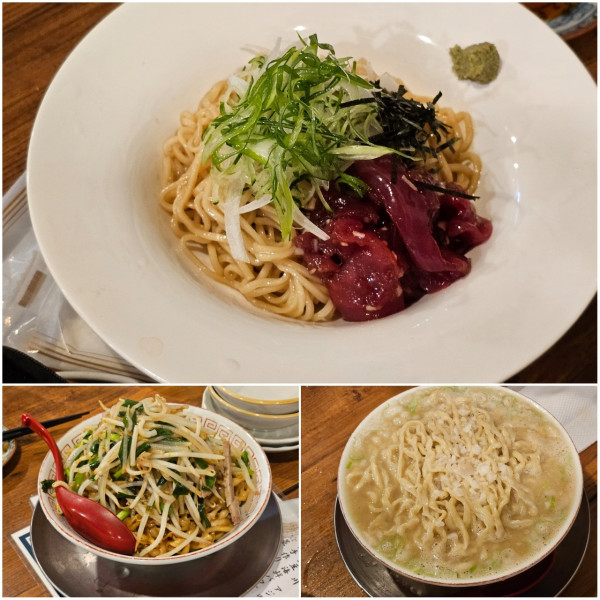 「本鮪中落ちの冷たい和えそば　700円など」@立ち呑み居酒屋 金町製麺の写真