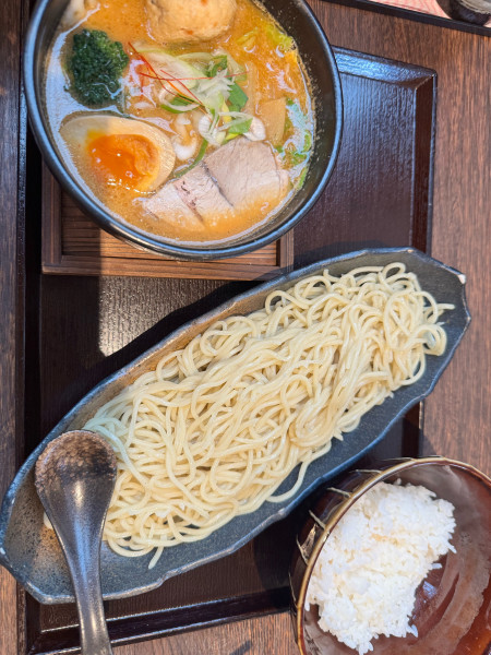 「ぶたばらつけ麺税込990円味噌、半ライス110円」@麺屋ぱんどらの写真