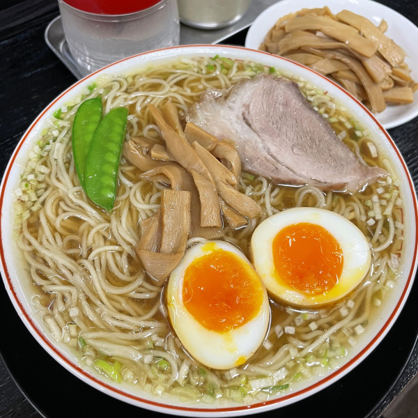 「煮卵入りメンマそば（並）1,155円」@中華そば みずさわ屋の写真