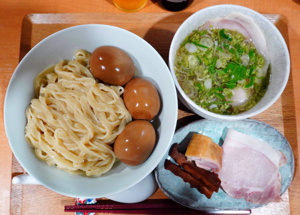 「つけめん（塩）＋味玉＋瓶ビール」@らーめん亭 ひなり竜王の写真