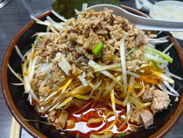 「特製濃厚味噌ラーメン　ネギ増し　サービスライス」@横浜家系ラーメン 壱蔵家の写真