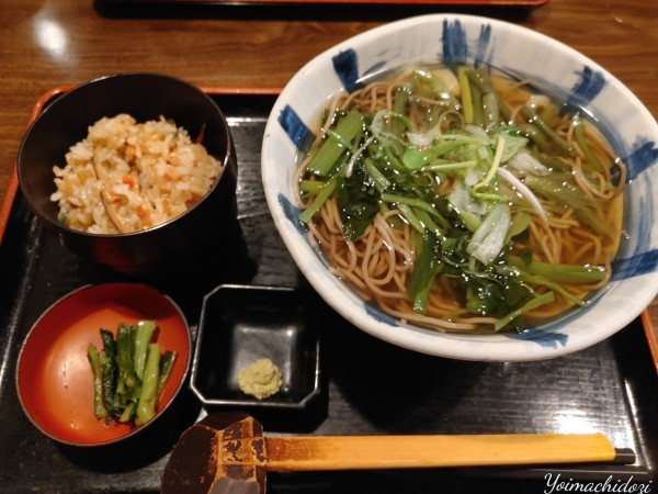 「葉わさびそば定食（1,050円）」@信州そば処 そじ坊 新宿三井ビル店の写真