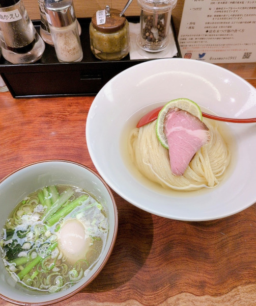 「煮玉子つけ麺（塩）」@三馬路 東京店の写真