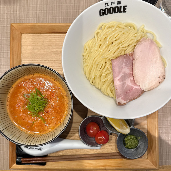 「【限定】海老とトマトの濃厚つけ麺（250g）」@江戸麺 GOODLEの写真