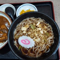 半たぬき蕎麦（＋半カレー丼）1000円
