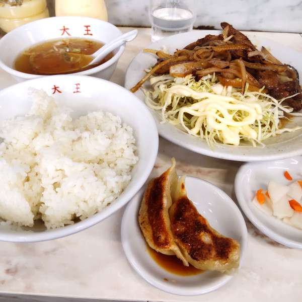 「日替り定食、餃子２個付き（￥550）」@つけ麺大王 蒲田店の写真