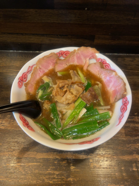 「松原産油かす難波葱ラーメン（1500円）」@綿麺の写真