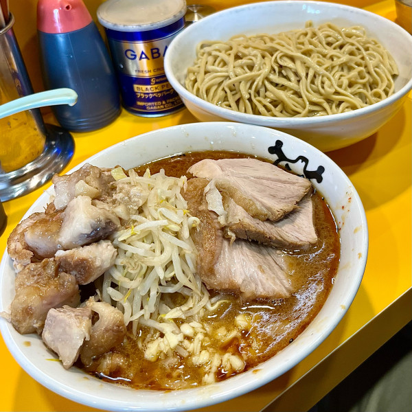 「大つけ麺 麺増し ニンニクスコシ ヤサイスクナメ アブラ(コロブ」@ラーメン二郎 八王子野猿街道店2の写真