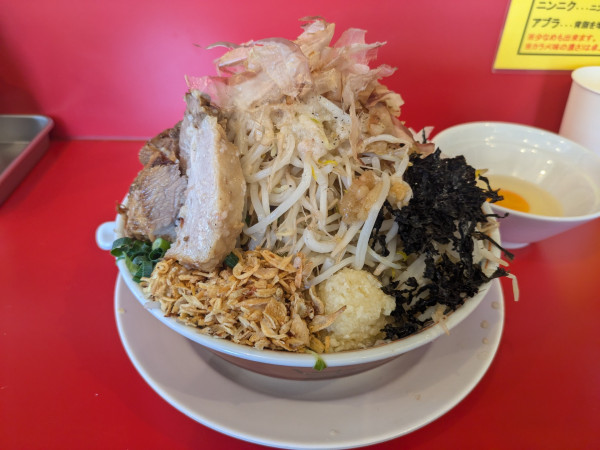 「汁なし（塩）野菜ましまし 1000円」@ラーメン金剛の写真