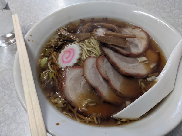 「チャーシュー麺+半チャーハン」@宝明楼 大口店の写真