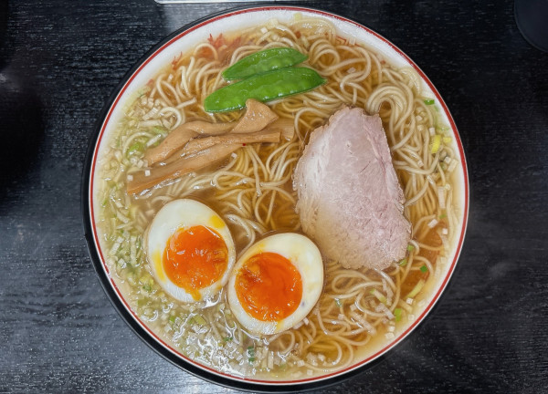 「煮卵入り中華そば:902円、バター肉ご飯(小):418円」@中華そば みずさわ屋の写真