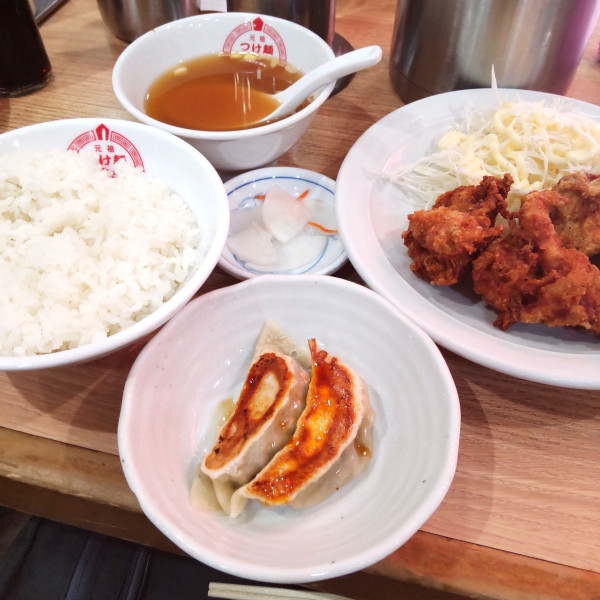 「日替り定食、餃子2個付き(¥550)」@つけ麺大王 蒲田東口店の写真