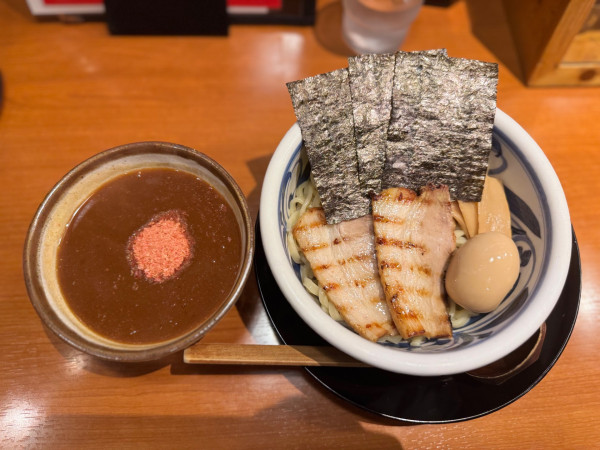 「海老味噌つけ麺 1100円＋ランチ無料味玉」@麺屋 空と大地の写真