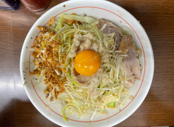 「小ラーメン、汁なし、ネギ」@ラーメン二郎 横浜関内店の写真