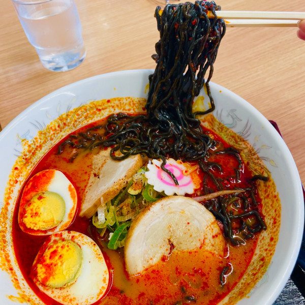 「赤池地獄の黒ラーメン 1,200円」@極楽茶屋の写真
