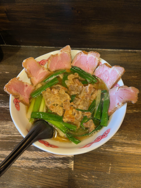 「松原油かす難波葱ラーメン（1500円）」@綿麺の写真