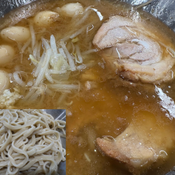 小つけめん+うずら+ヤサイ少なめ+ニンニク