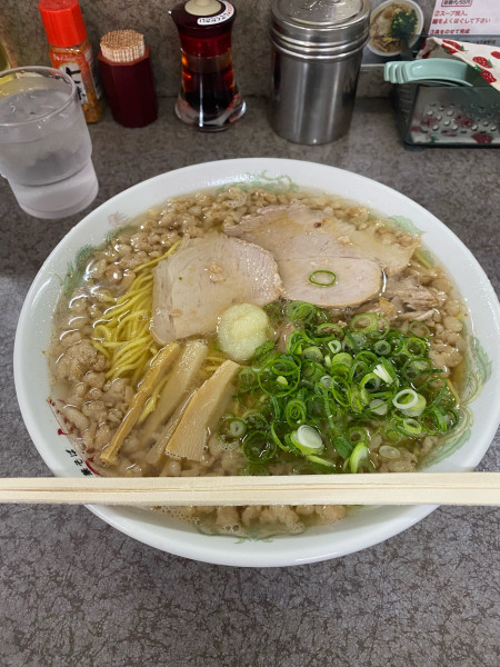 「中華そば大盛脂マシマシニンニクトッピング」@つたふじ 福山支店の写真