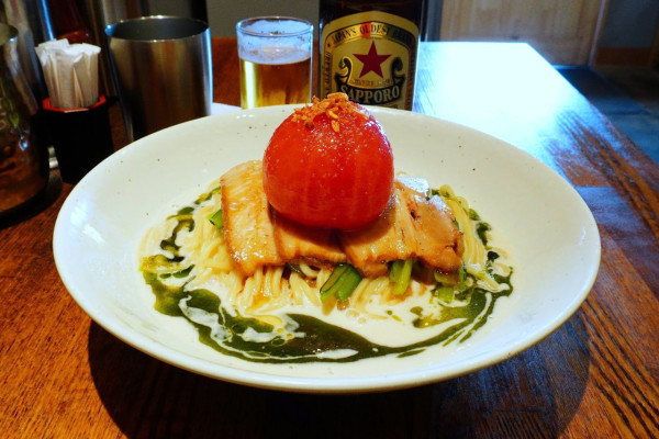 「【限定】丸ごとトマト〜マルゲリータの再構築〜＋味玉＋瓶ビール」@セキレイ 〜NIBOSHI no D5〜の写真