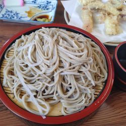 大根そば+イカ天+大瓶ビール