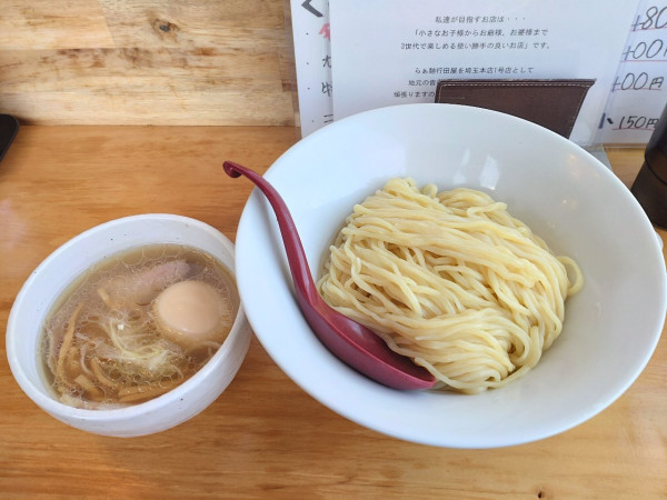 「昆布水つけ麺大盛　味玉　塩」@らぁ麺行田屋の写真