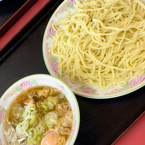 「つけ麺 生玉子入り900円+ネギトッピング50円」@丸長 つくば店の写真