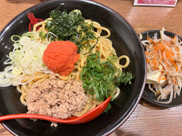 「期間限定　明太子まぜそば」@つけ麺専門店 三田製麺所 新宿東口店の写真