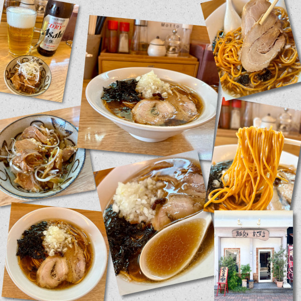 「醤油らーめん（唐辛子麺）750円＋ビール小瓶」@麺処 あずきの写真