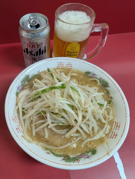 「味噌ラーメン 麺150g  硬め 野菜少なめ ＋アサヒスーパード」@ラーメン 麺徳 東陽町店の写真