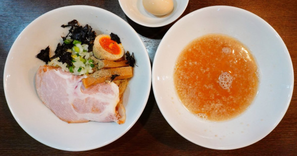 「【限定4】生姜つけそば 塩＋味玉＋ビール」@中華そばイデタの写真