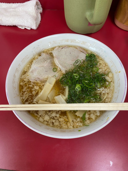 「中華そば大盛背脂多め」@十八番 引野店の写真