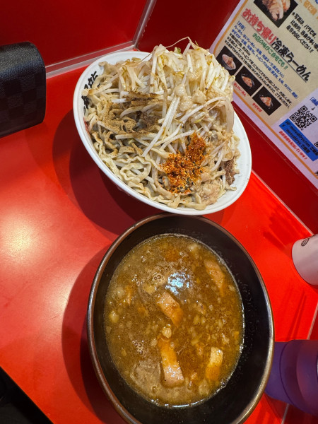 「つけ麺小　野菜ちょい増し追金100円で麺500g」@麺屋 桐龍の写真