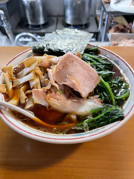 「青島チャーシュー大盛り・焼豚メンマ海苔レン草¥1,350」@青島食堂 トキメッセ店の写真