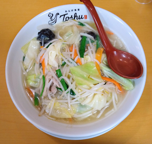 「あんかけ生姜たんめん【ランチ限定】＋唐揚げ(4個)」@中華東秀 田無店の写真