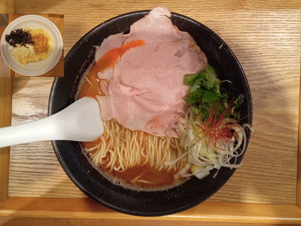 「【限定】濃厚甘海老蕎麦＋背脂の和え玉」@麺処 にぼし香 菊名店の写真