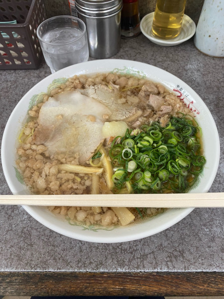 「中華そば大盛脂マシマシニンニクトッピング」@つたふじ 福山支店の写真