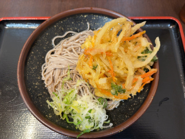 「冷やしかき揚げそば」@めとろ庵 新木場店の写真