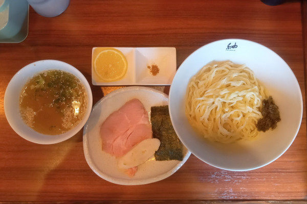 「【限定】真鯛の炙り塩白子の昆布水つけ麺」@紬生の写真