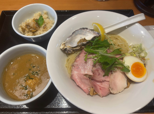 「牡蠣つけそば(1250円)」@麺屋 貝原の写真