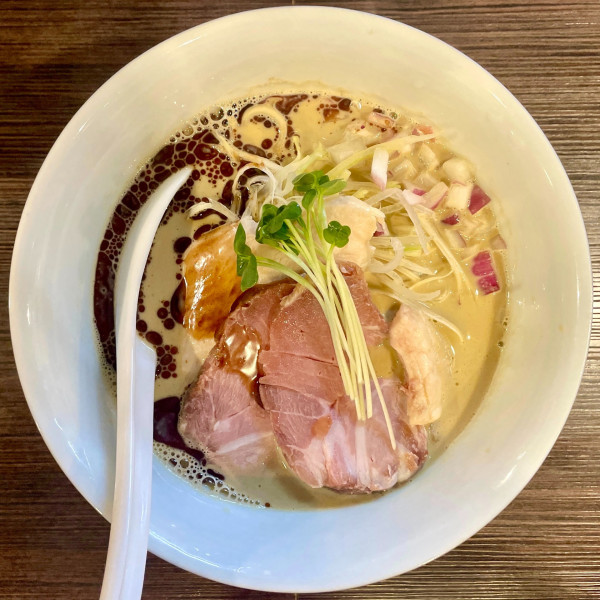 「濃厚牡蠣そば ＋ オマール海老の和え玉」@麺や でこの写真