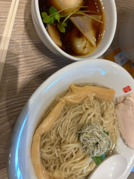 「特製鶏つけそば＋鶏チャーシュー丼」@中華そば 髙野 ベイサイド店の写真