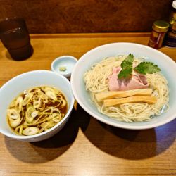 比内地鶏のつけそば 昆布水version