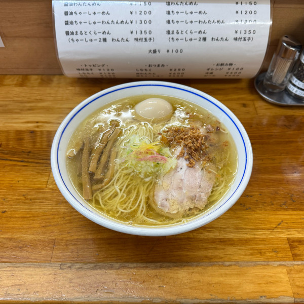 「塩らーめん+味付玉子」@支那そば 福々亭の写真