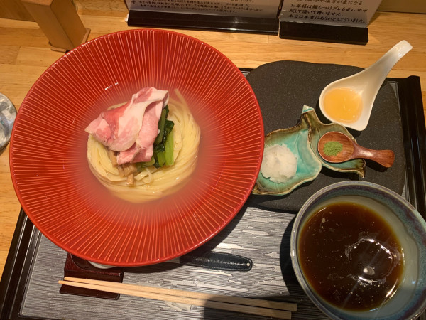 「ポルチーニ牡蠣醤油つけ麺」@入鹿TOKYOの写真