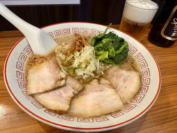 「朱＋チャーシュー＋ほうれん草」@喜多方食堂 山海の写真